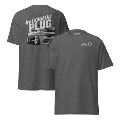 Alignment PLUG T-Shirt with Back Illustration featuring a sleek car design from Amp'd Up Custom