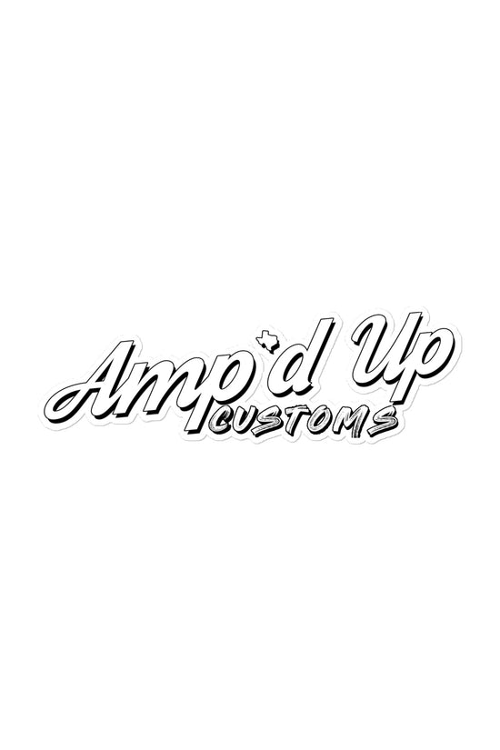 Amp'd Up Custom Sticker with stylish typography for personalized decoration