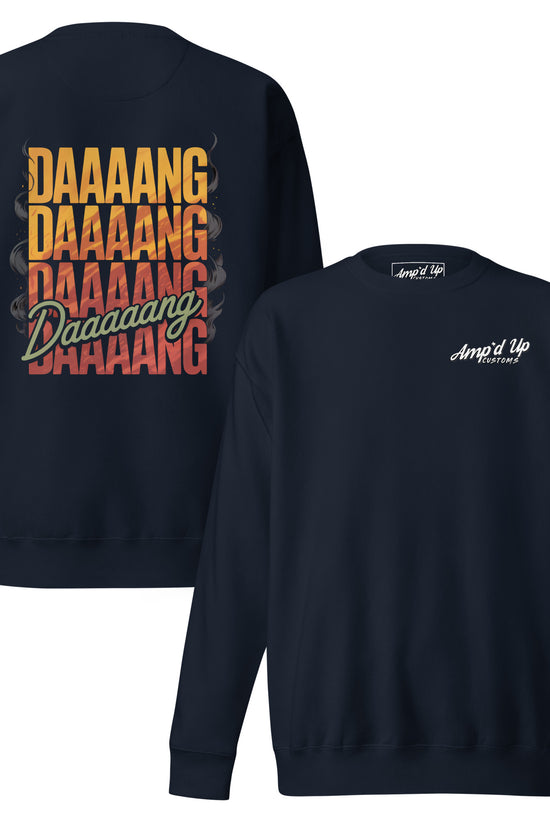 DANG Sweatshirt with colorful back illustration featuring bold text for a stylish casual look