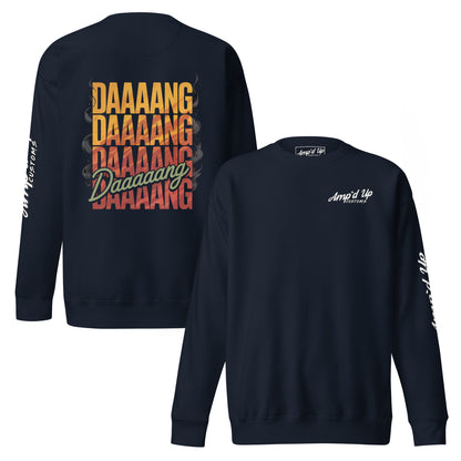 DANG Sweatshirt with colorful back illustration featuring bold text for a stylish casual look