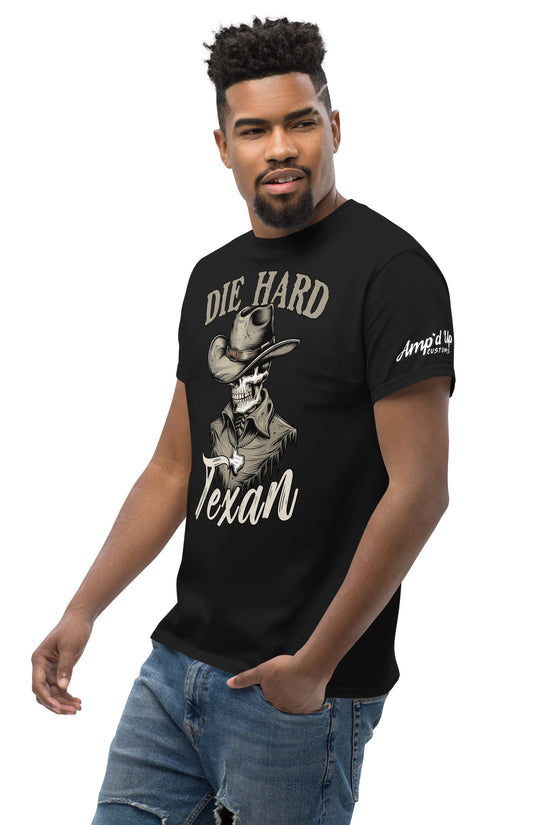 Die Hard Texan T-Shirt featuring a bold graphic design on a black tee for casual wear