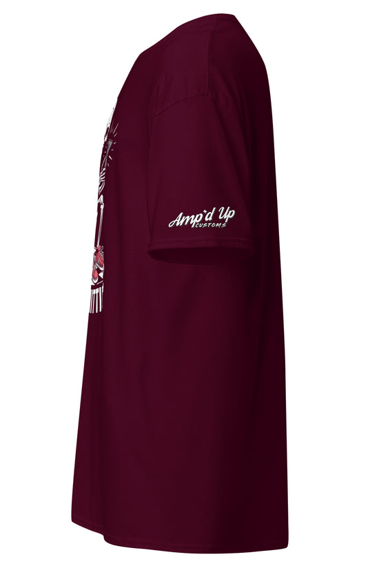 Amp'd Up Custom I Be Shittin T-Shirt in burgundy with a fun graphic design