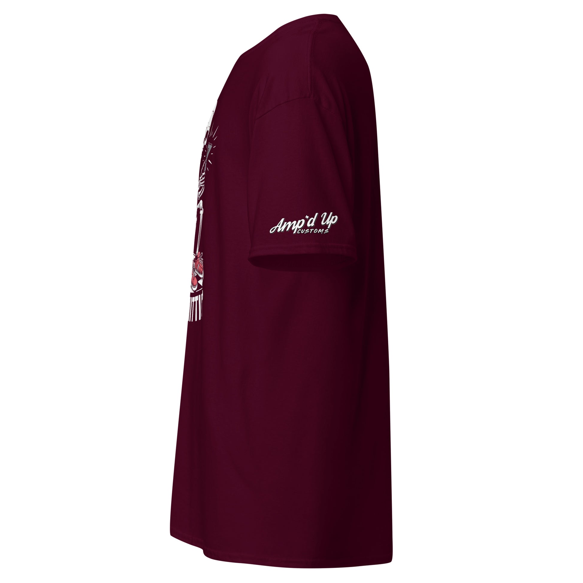 Amp'd Up Custom I Be Shittin T-Shirt in burgundy with a fun graphic design