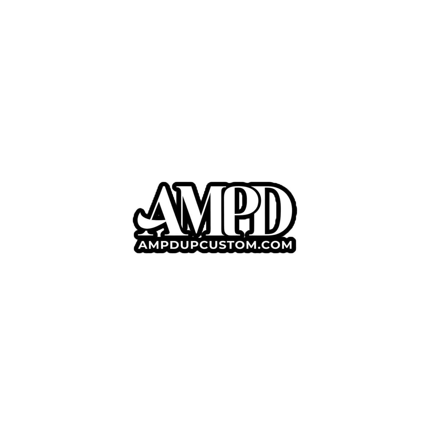 Amp'd Up Logo 2026 Bubble-free stickers featuring a bold design for custom branding