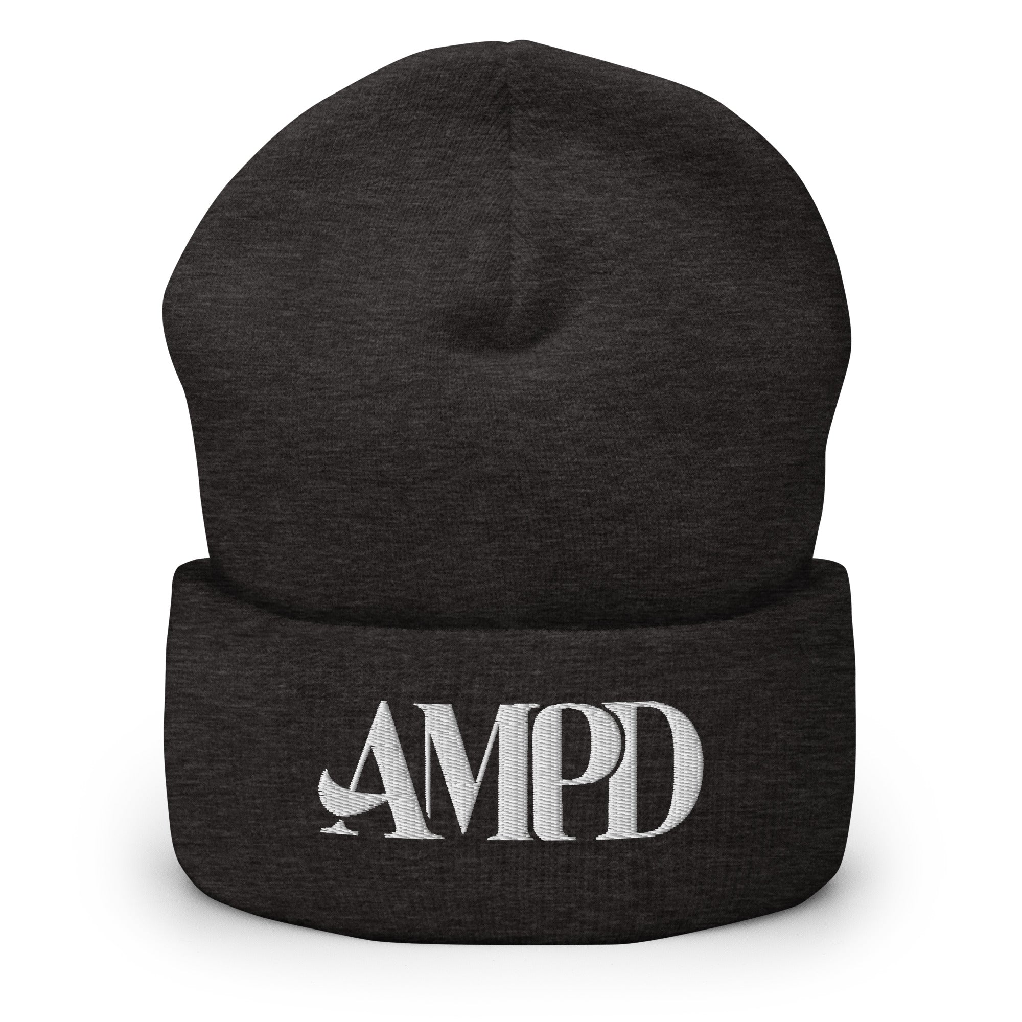 Amp'd Up Logo Cuffed Beanie in Black with Stylish Embroidered Design