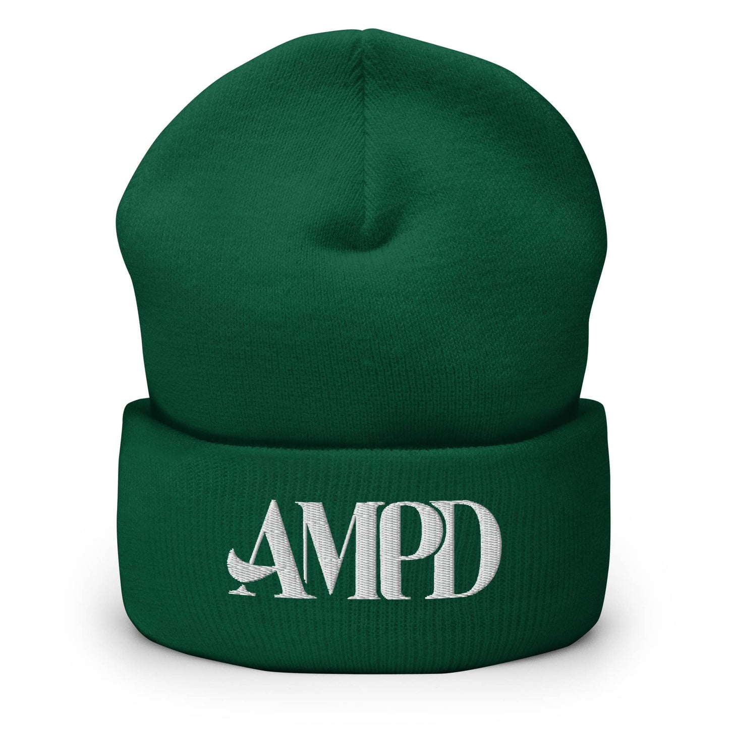 Amp'd Up Logo Cuffed Beanie in Green with Stylish Embroidered Logo for Cool Weather Wear
