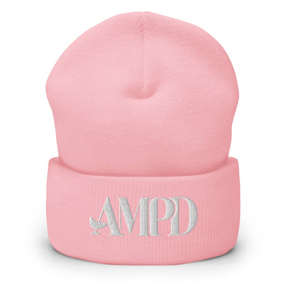 Amp'd Up Logo Cuffed Beanie in Pink with Stylish Embroidered Design for Casual Wear