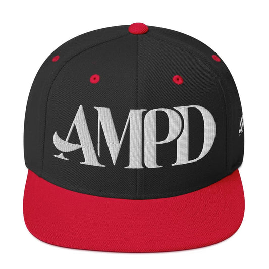 Ampd Up Logo Snapback hat in black and red with a stylish design for trendy looks