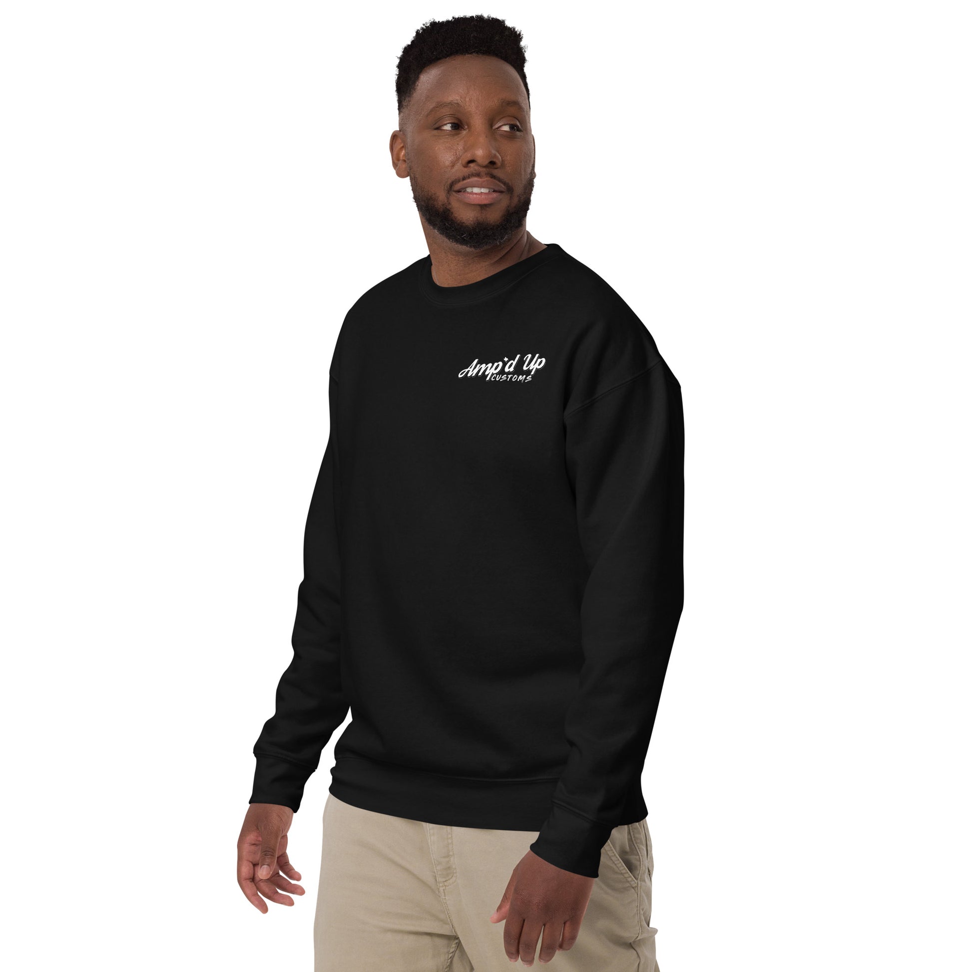 Amp'd Up Custom Ride Hard, Wrench Harder Sweatshirt featuring a stylish back illustration