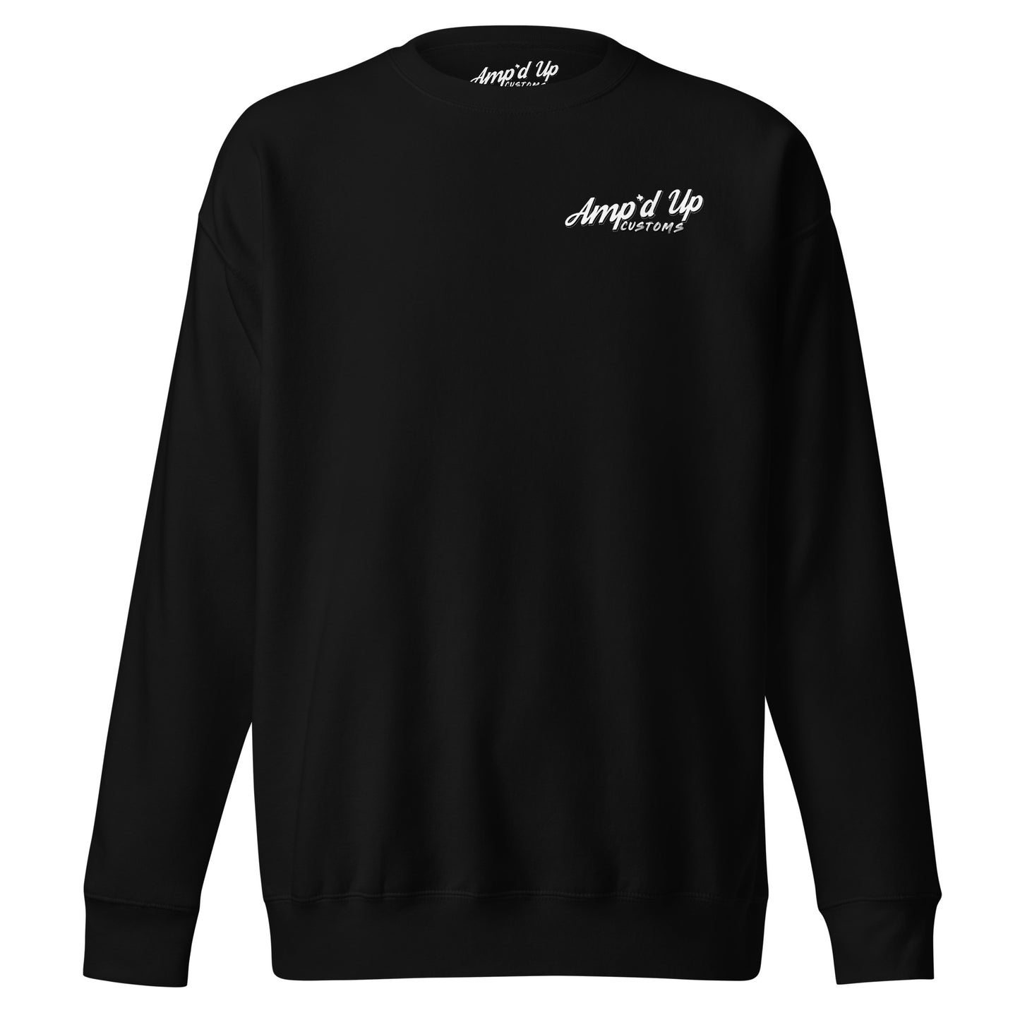 Back view of Ride Hard, Wrench Harder Sweatshirt by Amp'd Up Custom in black color