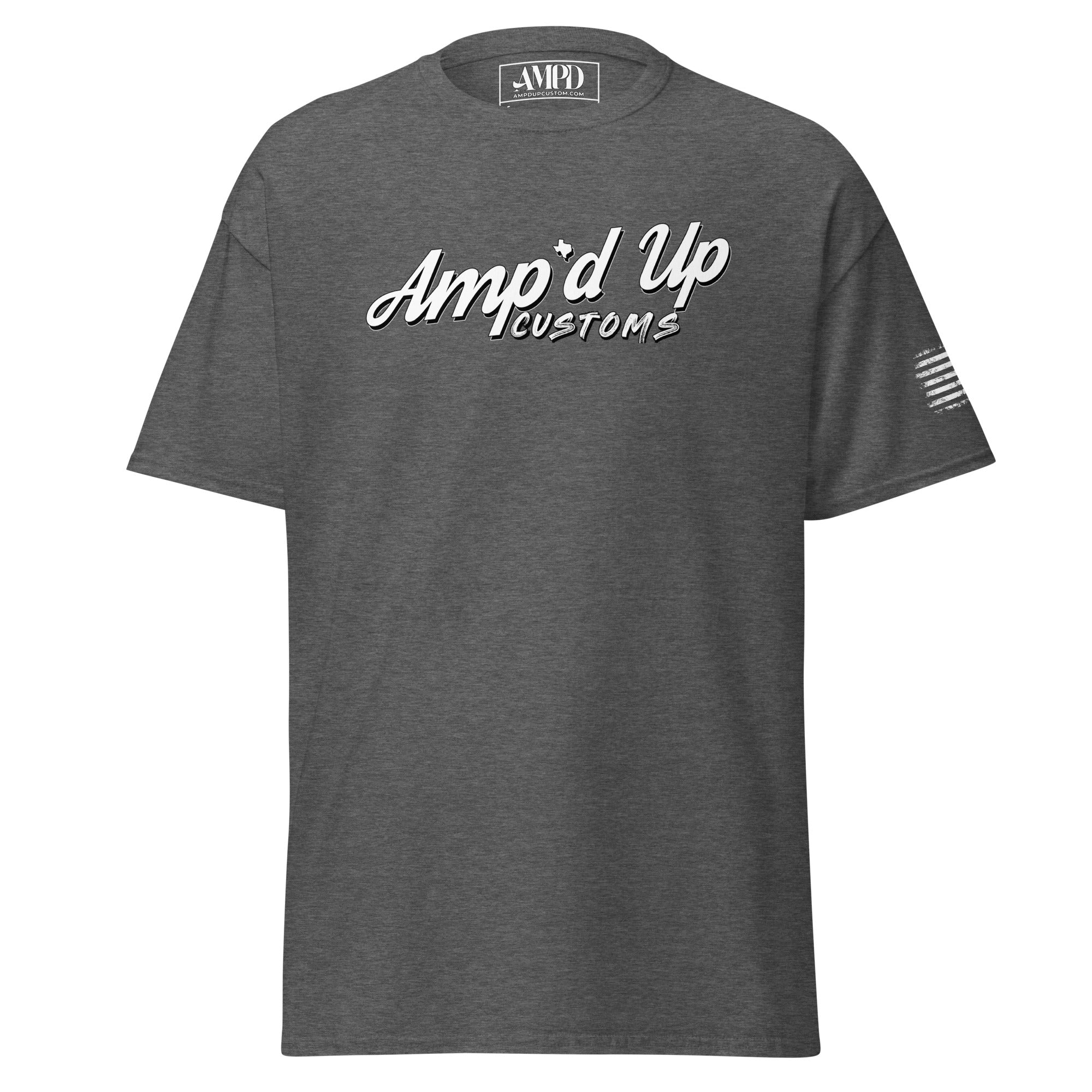 Ampd Up Signature Classic T-Shirt in Grey with Custom Logo Design for Casual Wear