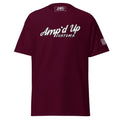 Ampd Up Signature Classic T-Shirt in maroon featuring bold logo and sleeve design