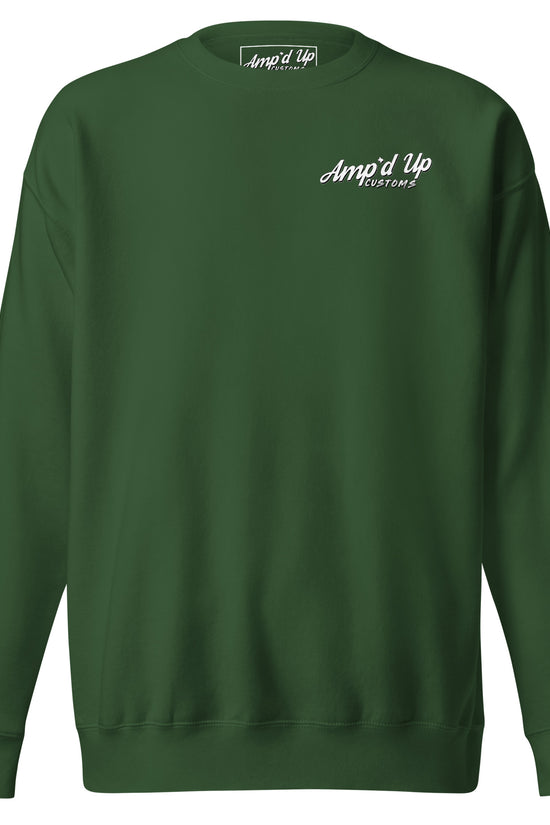 Amp'd Up Custom Skull Mechanic Sweatshirt featuring a unique back illustration design