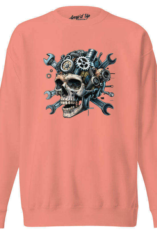 Skull Mechanic Sweatshirt with a graphic design featuring a skull and mechanical gears