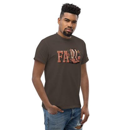 Amp'd Up Custom Southern Fall T-Shirt brown with fall boots graphic worn by man
