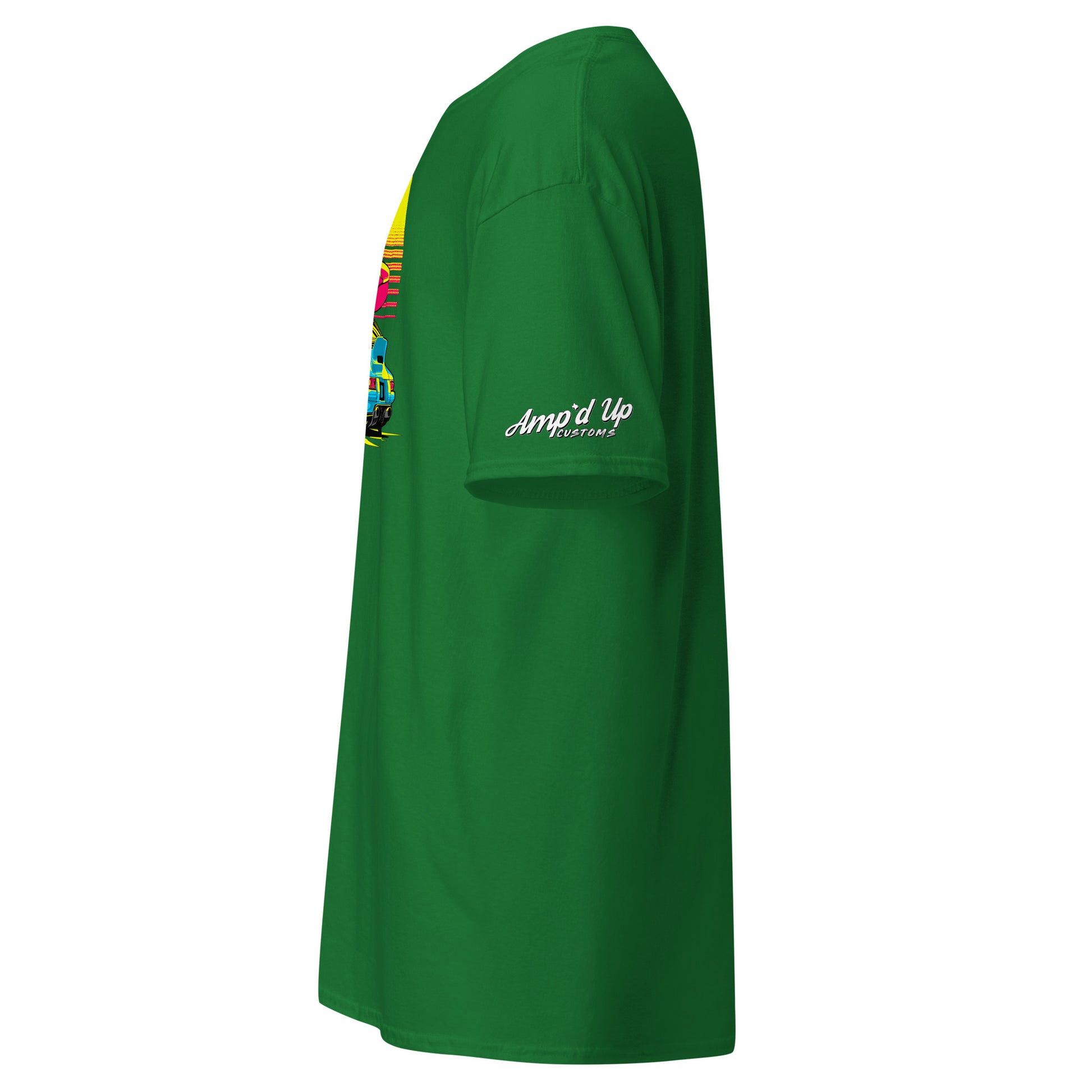 Green Sunset Porsche T-Shirt featuring vibrant graphic design and comfortable fit