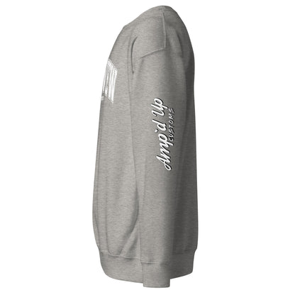 Gray Longview Texas Sweatshirt by Amp'd Up Custom with logo printed on the sleeve and front