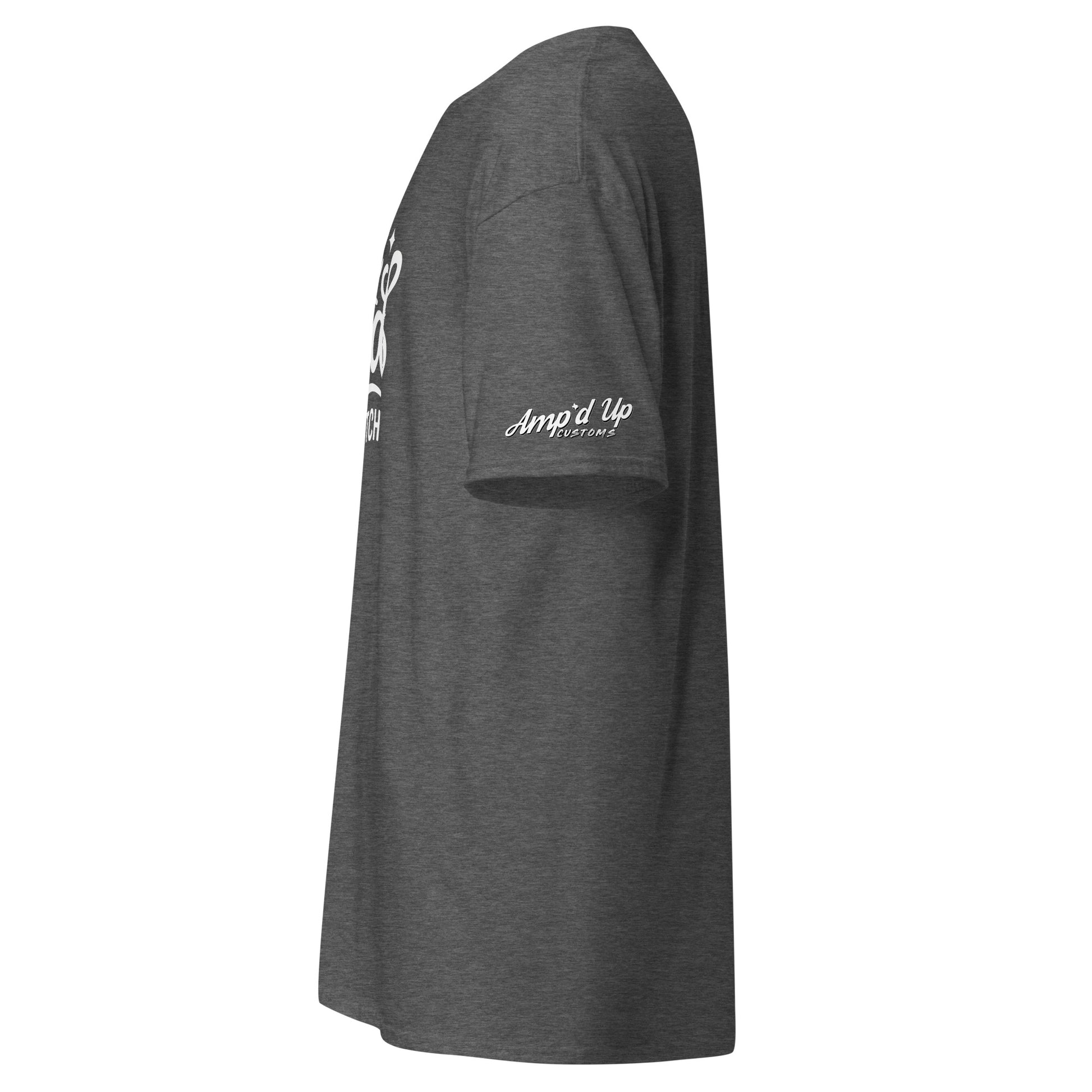 Grey side view of Be kind, of a bitch T-Shirt from Amp'd Up Custom, perfect for casual wear