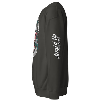 King of the Garage Sweatshirt by Amp'd Up Custom in dark color with a stylish graphic design