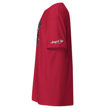 Red Skull Mechanic T-Shirt from Amp'd Up Custom featuring bold graphic design and comfortable fit