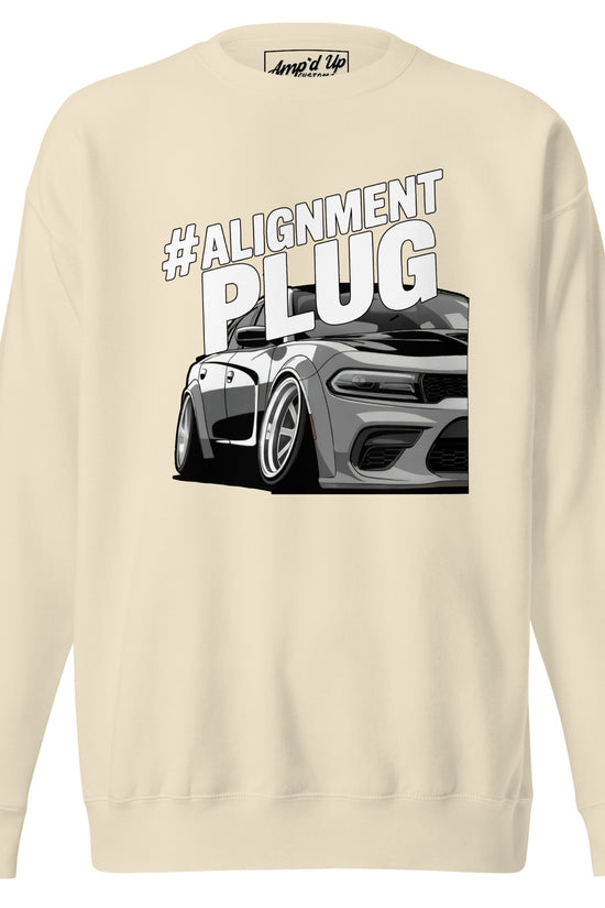 #ALIGNMENT PLUG Sweatshirt by Amp'd Up Custom featuring a car graphic for automotive enthusiasts
