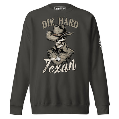 Die Hard Texan Sweatshirt featuring a cowboy design for stylish and comfortable wear