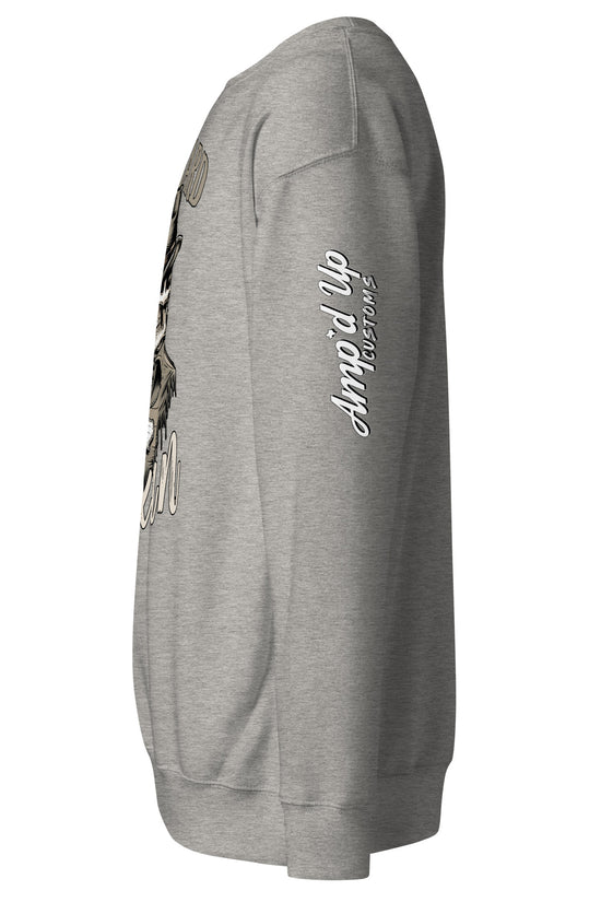 Die Hard Texan Sweatshirt in gray with a stylish side view and unique graphic design