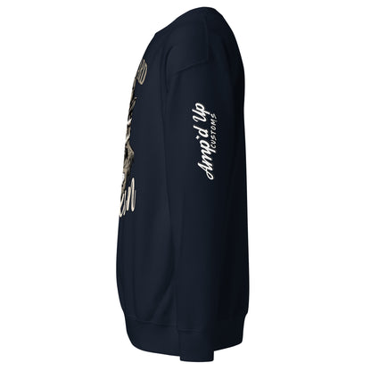 Die Hard Texan Sweatshirt in Navy with Custom Design and Amp'd Up Custom Branding