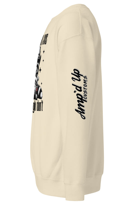 Cream Amp'd Up Custom Strawberry Jams, But My Glock Don't Sweatshirt with Unique Graphic Design