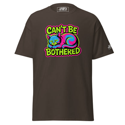 Cant Be Bothered Kitty Cat Colorful Graffiti Style T-Shirt in Pink, Green, and Blue by Amp'd Up Custom