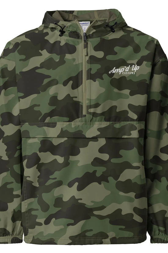 Amp'd Up Embroidered Champion Packable Jacket in Camo Print for Stylish Outdoor Wear