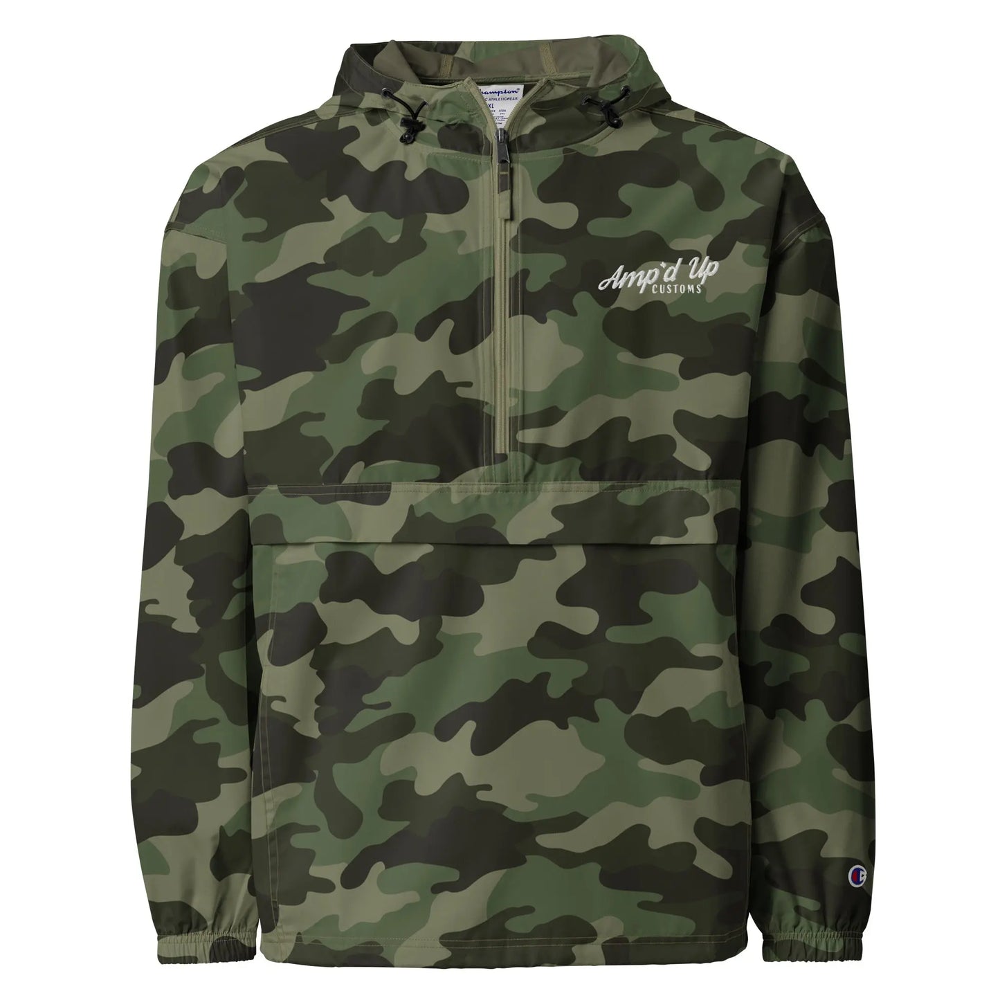 Amp'd Up Embroidered Champion Packable Jacket in Camo Print for Stylish Outdoor Wear