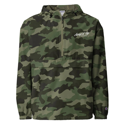 Amp'd Up Embroidered Champion Packable Jacket in Camo Print for Stylish Outdoor Wear