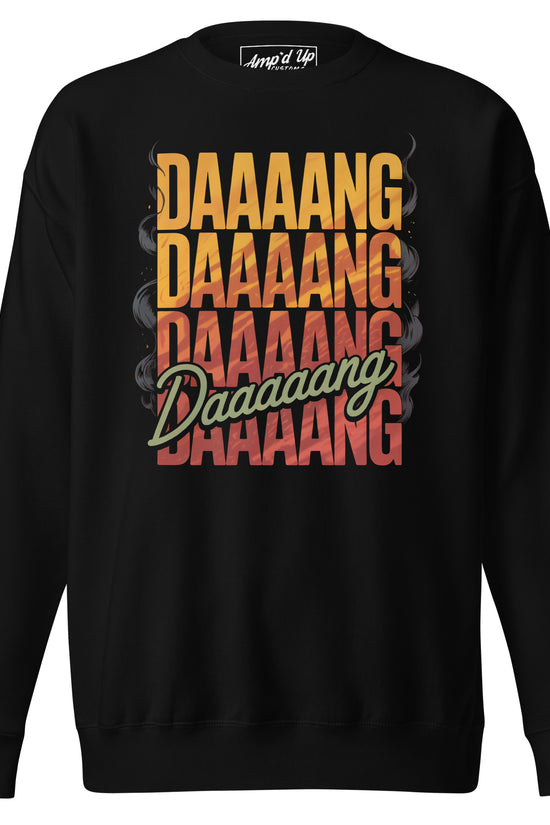 DANG Sweatshirt featuring bold multicolor text design for a trendy casual look