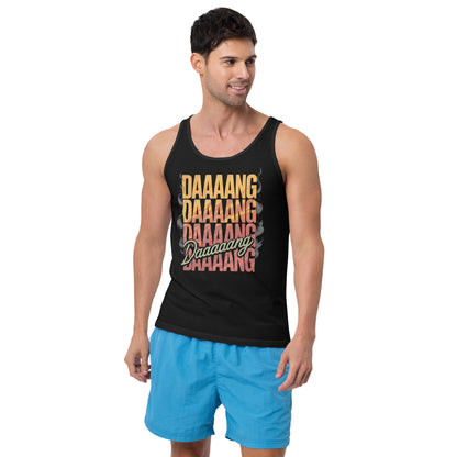 Amp'd Up Custom DANG Tank Top in Black Featuring Bold Colorful Text for Casual Wear
