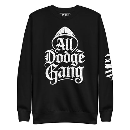 Dodge Gang Sweatshirt, Car Enthusiast Premium Quality Pullover with all Dodge Gang design on black fabric