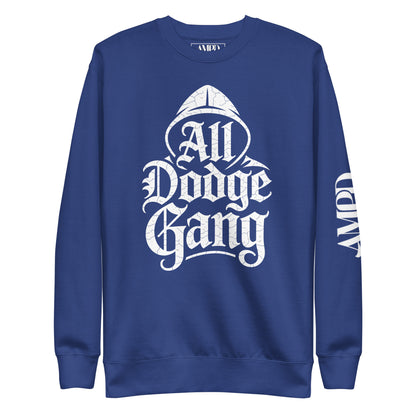 Dodge Gang Sweatshirt in Blue with Stylish Typography for Car Enthusiast Premium Quality Pullover