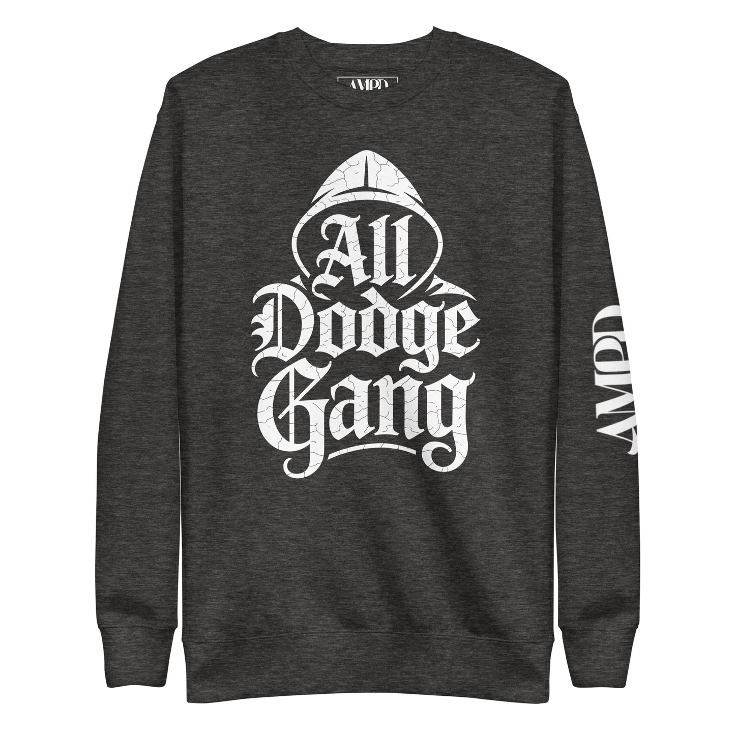 Dodge Gang Sweatshirt by Amp'd Up Custom with stylish print for car enthusiasts in premium quality pullover.
