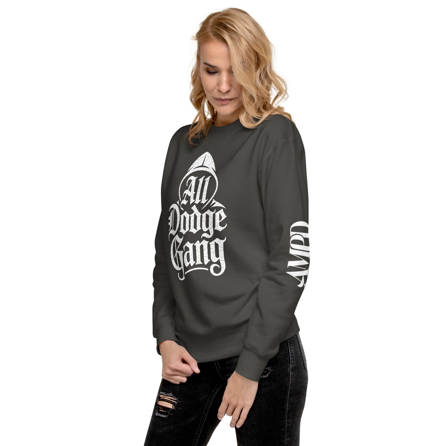 Dodge Gang Sweatshirt from Amp'd Up Custom featuring bold graphic and premium quality for car enthusiasts