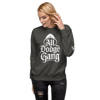 Dodge Gang Sweatshirt in dark gray featuring a stylish design for car enthusiasts with premium quality fabric
