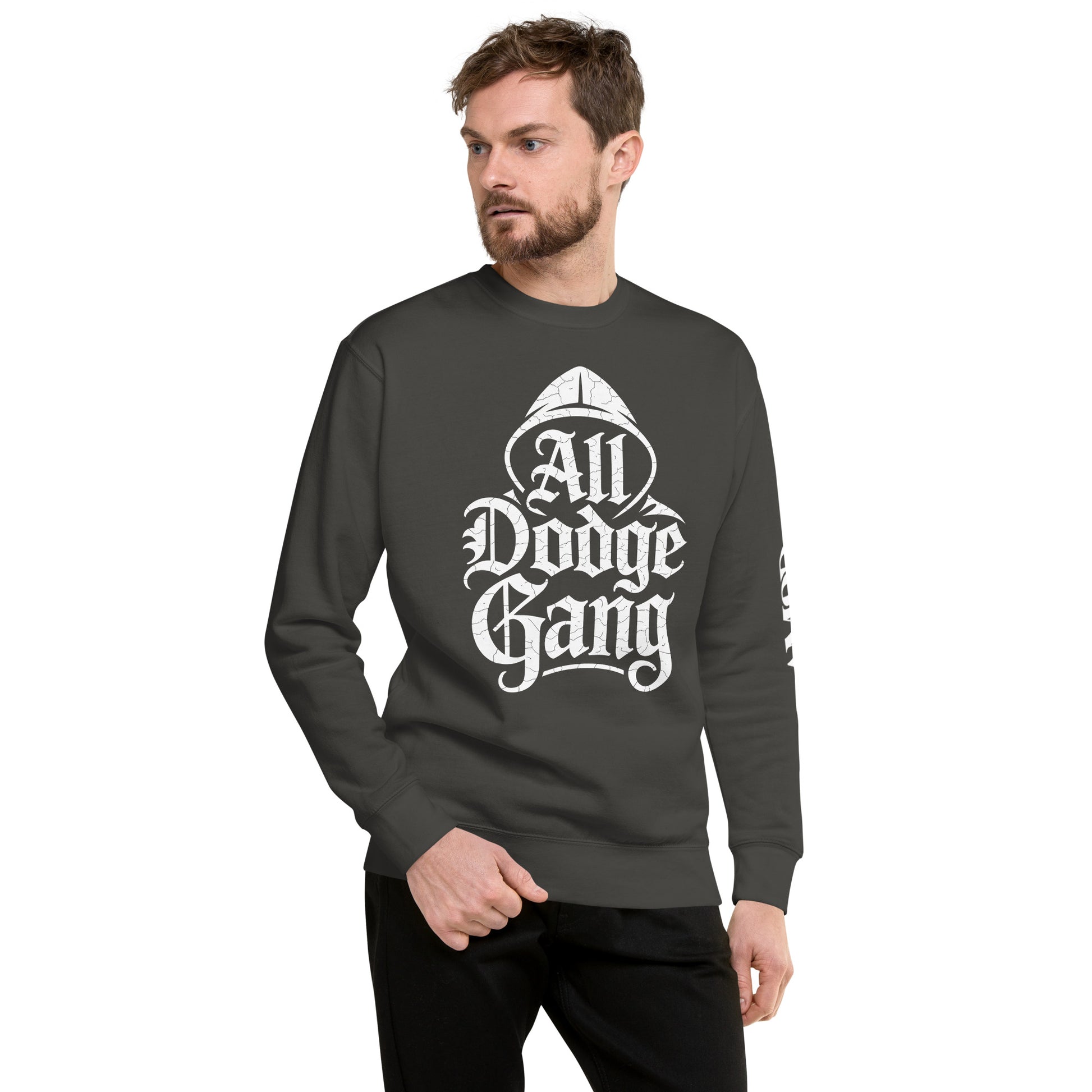 Dodge Gang Sweatshirt featuring bold design for car enthusiast, premium quality pullover from Amp'd Up Custom
