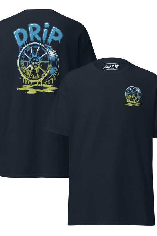 Amp'd Up Custom Drip T-Shirt Graphic on Back with Colorful Wheel Design