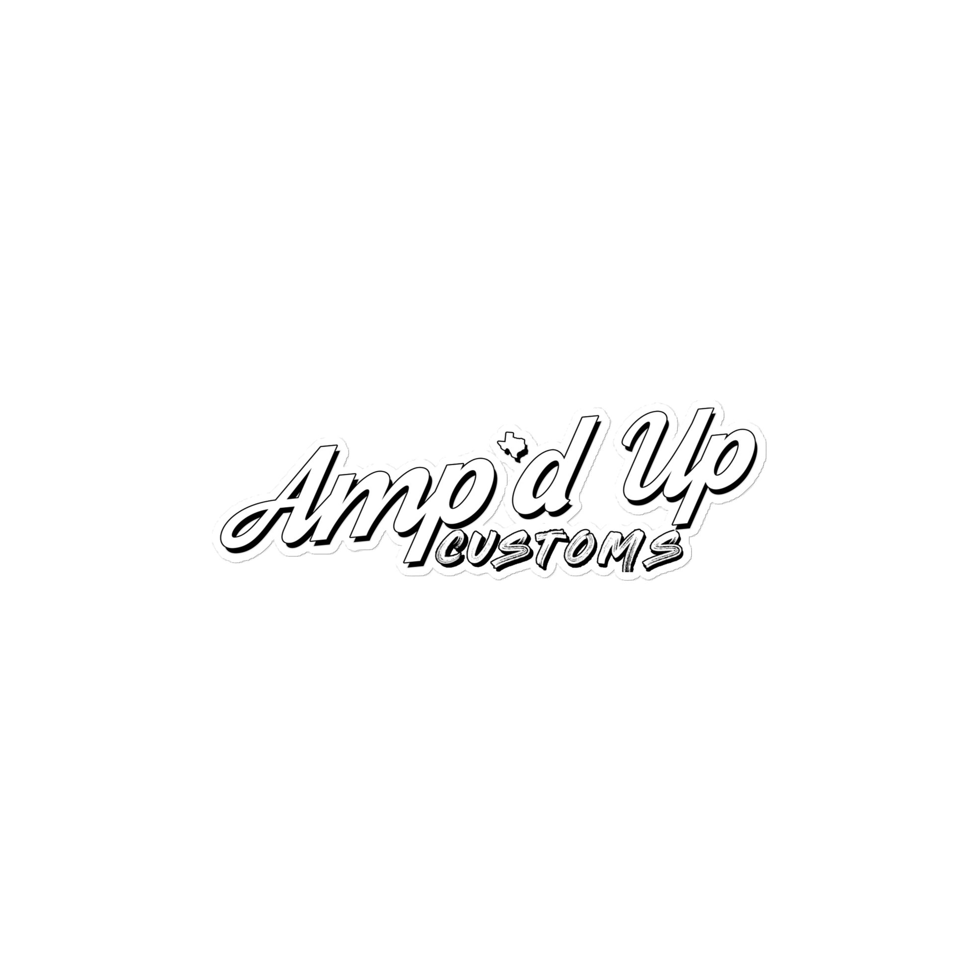 Amp'd Up Custom Sticker (White) - Amp'd Up Custom