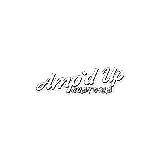 Amp'd Up Custom Sticker (White) - Amp'd Up Custom