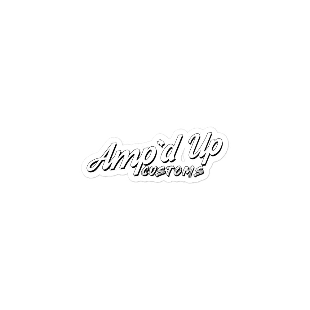 Amp'd Up Custom Sticker (White) - Amp'd Up Custom