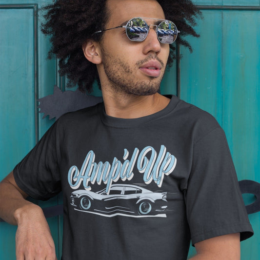 Amp'd Up Light Blue Charger T-Shirt - Amp'd Up Custom