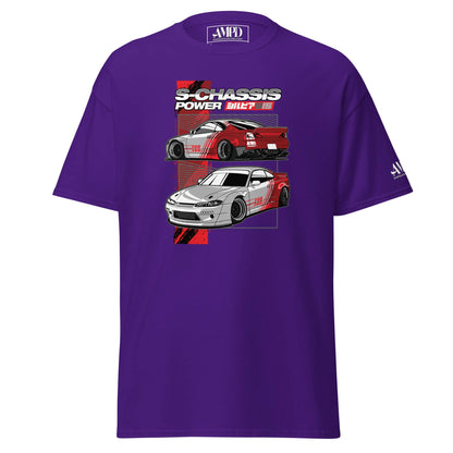 Purple S15 Nissan Silvia T-Shirt S-Chassis 240SX JDM Drift Car Graphic Tee featuring stylish car graphics