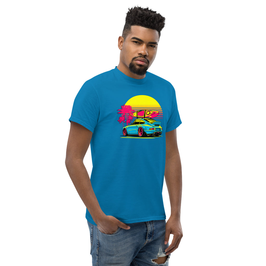 Porsche Sunset Sports Car Graphic T-Shirt Golden Hour featuring vibrant colors and a stylish design