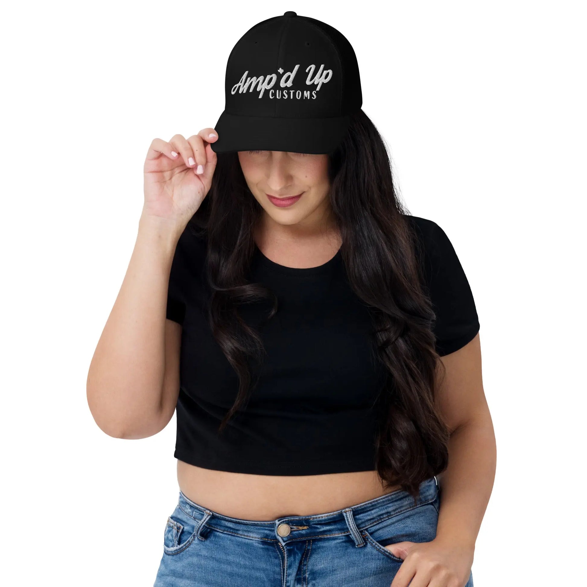 Amp'd Up Embroidered Trucker Cap - Amp'd Up Custom
