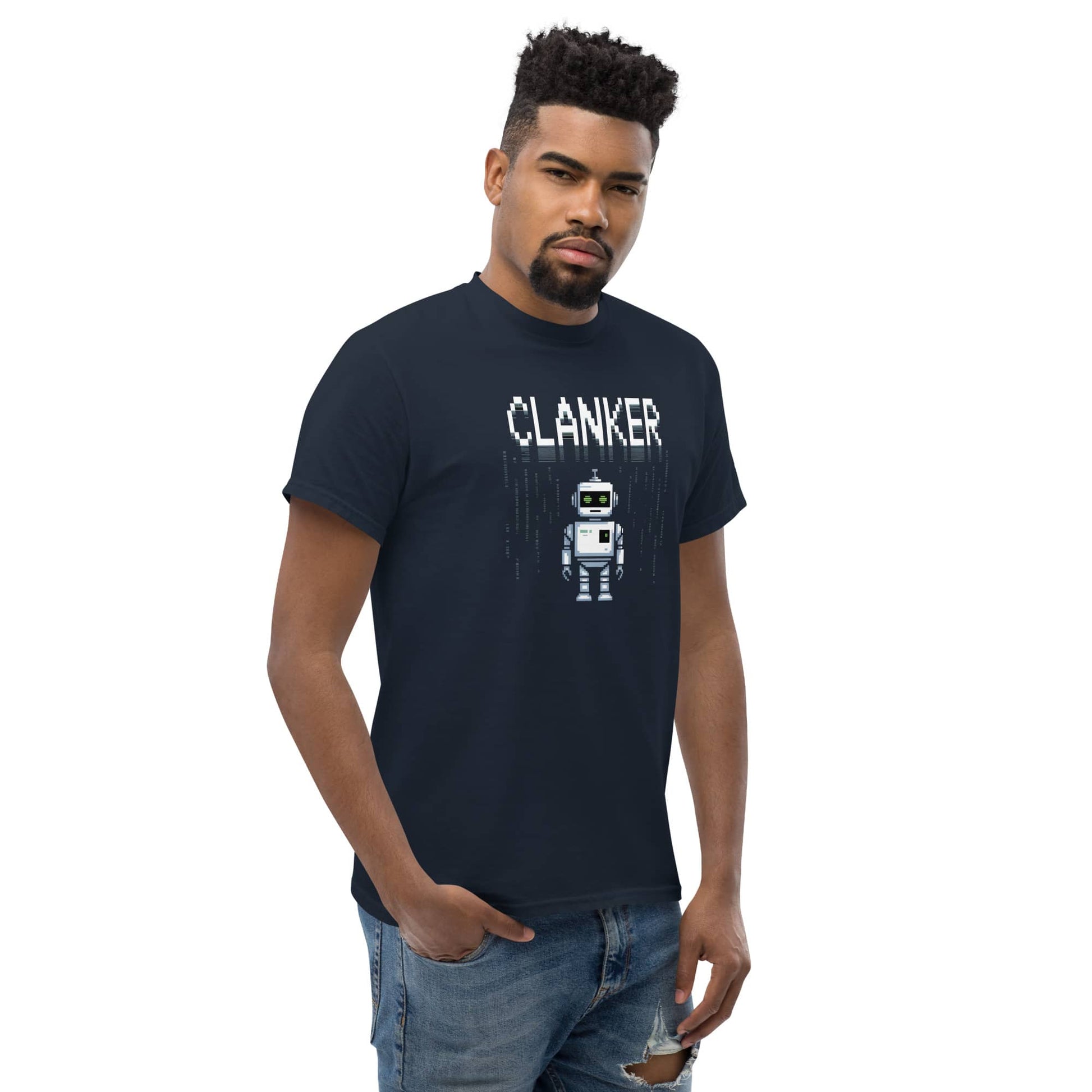 Robot Clanker T-Shirt Funny Sci-Fi Robot Graphic Tee featuring a playful robot design